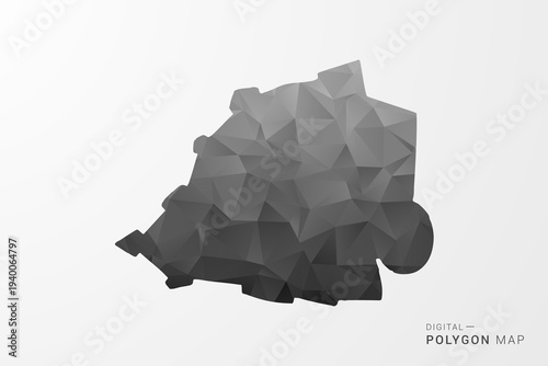 Holy See Map - Black Polygon Style Vector Illustration with Low Poly Geometric Design, Clean Silhouette Isolated on White Background.