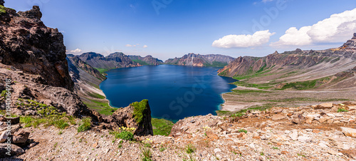 Summer scenery of Changbai Mountain Tianchi Lake in Baishan City, Jilin Province, China