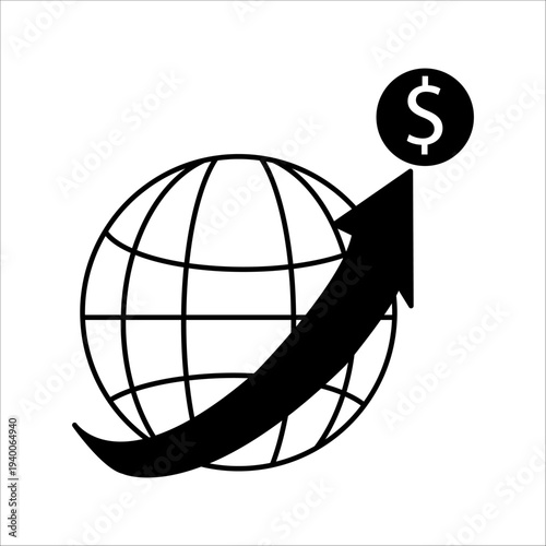 Global currency exchange and international money transfer concept icon business and finance symbol