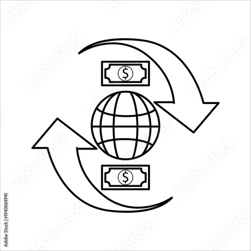 International Money Transfer Icon Perfect for Finance and Global Transactions