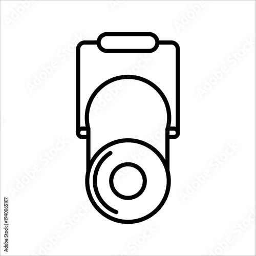 Professional stage spotlight icon in flat black style. Studio light equipment symbol for theater, concert, and photography events.