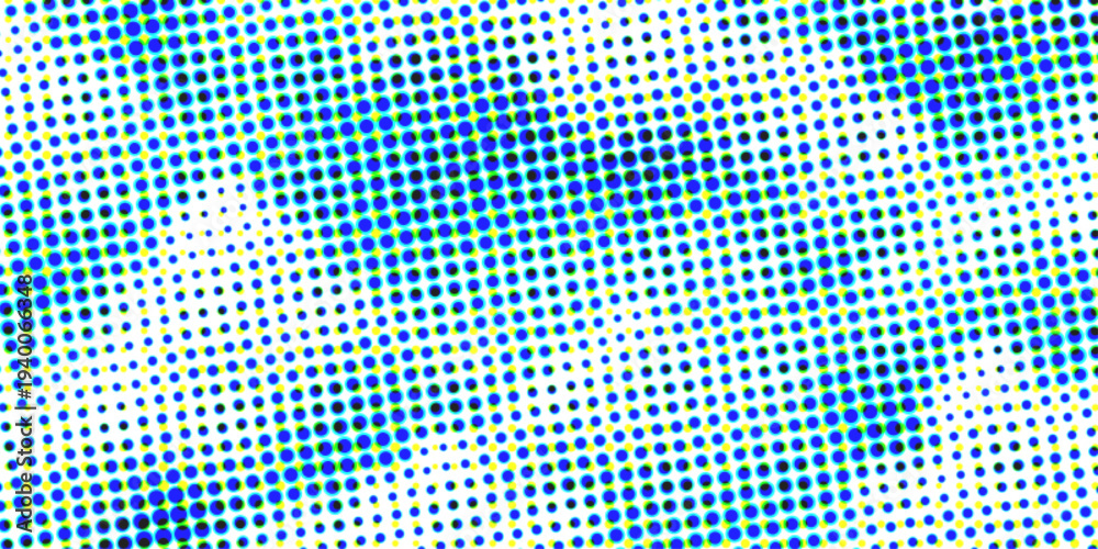 Fototapeta premium Blue abstract mosaic background with a geometric halftone dot pattern and colorful orange accents in a digital vector art style for wallpaper design