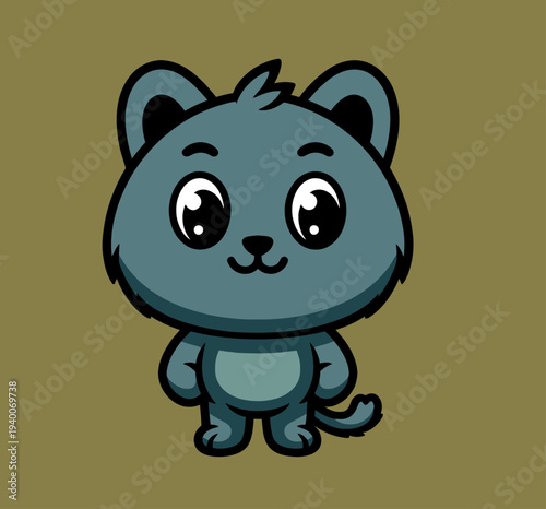 “Magical Mini Blue Cat Character – Cute Storybook Style Mascot”
