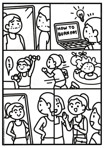 Transformation journey of a young woman losing weight for better health