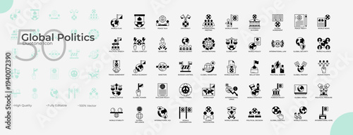 Global Politics Duotone Editable Icons set