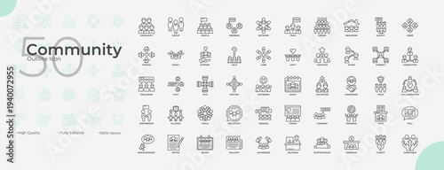 Community Line Editable Icons set