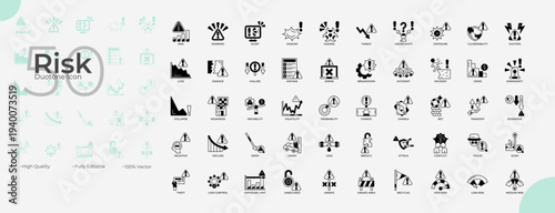 Risk Duotone Editable Icons set