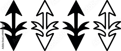 Symmetrical arrow design elements