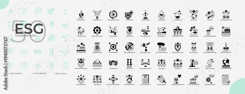 ESG Duotone Editable Icons set