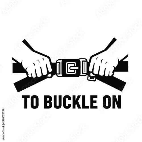A graphic illustration depicts two hands firmly gripping a seatbelt with the word click prominently displayed urging safety high quality professional detailed modern elegant