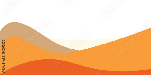 A design with waves in orange shades and white copy space