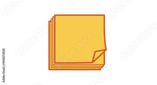 Stack of Yellow Paper Sheets.
