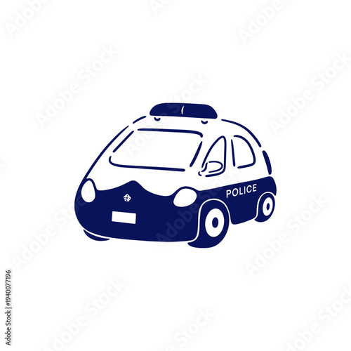 【単色】日本のパトカーのイラスト素材
