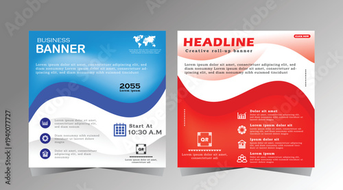 Social Media Post template, Business marketing post and seminar webinar social media post, concept design for your services and products. online marketing promotion banner.