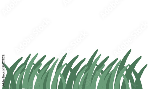 手描きの自然な草のライン素材