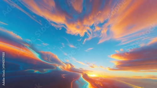 Vivid clouds streak across twilight sky