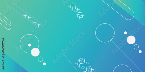 Gradient abstract greend blue background with geometric elements vector design in eps 10