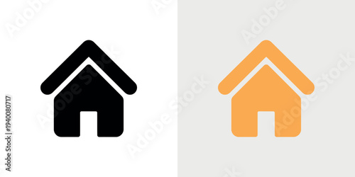 Black and orange house symbol white