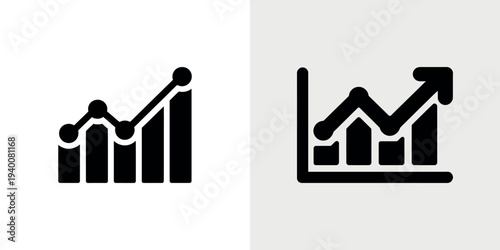 Black and white business graph with arrows chart finance