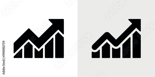 Black and white graph with arrows chart symbol growth