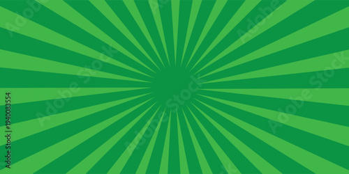 Abstract bottle green rays background. Sunburst graphic design. 2D Illustration