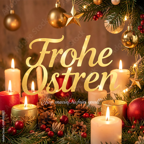 Wallpaper Mural Festive Candles and Evergreen Holiday Decor
 Torontodigital.ca