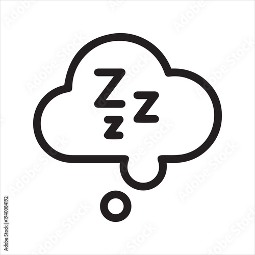 Sleepiness graphic icon. Drowsiness is a symptom of fatigue, depression, poor health, side effects of drugs, diseases. Vector illustration isolated for web and mobile apps in line design