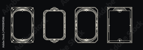 Elegant Art Deco Frames Collection Ornate Decorative Borders Set.