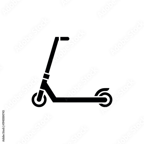 Black silhouette of a foldable electric scooter foldable scooter