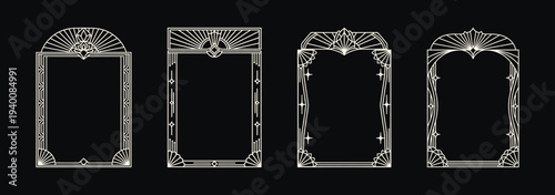 Elegant Art Deco Frames Set Vintage Style Borders Collection.