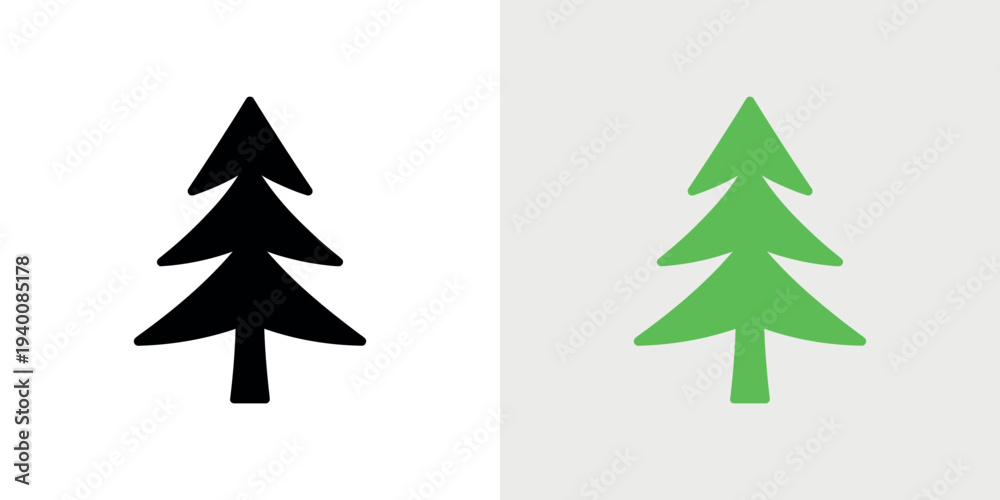 Fototapeta premium Black and green pine tree black tree green tree evergreen