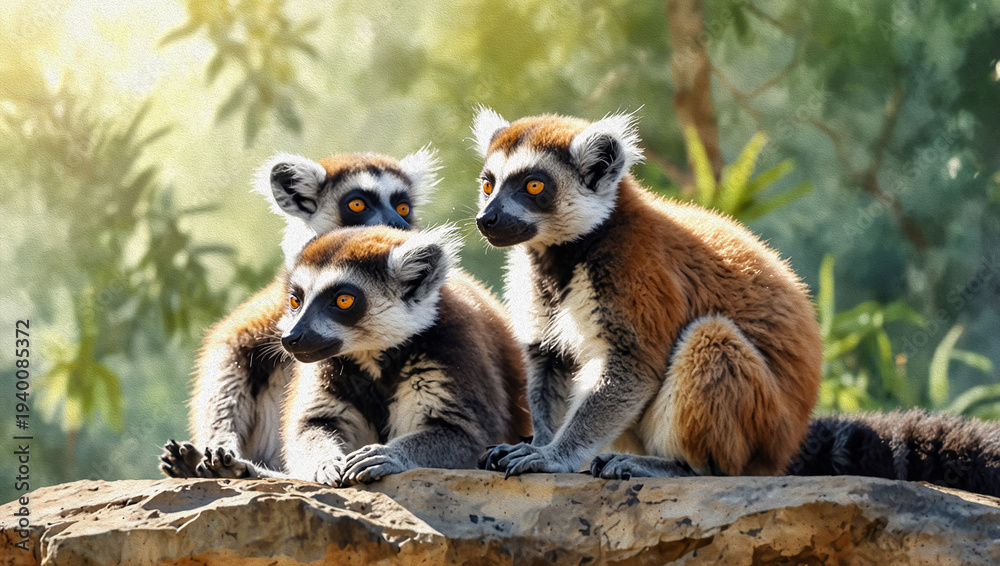 Fototapeta premium ring tailed lemur catta
