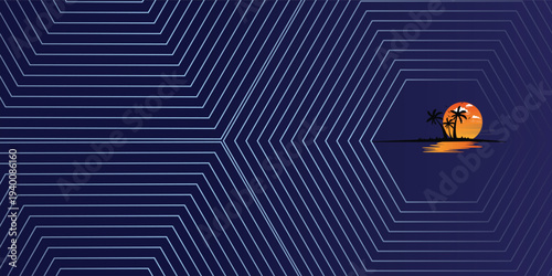 Abstract vibrant gradient line background vector. Futuristic style wallpaper with polygon line, geometric shapes. Modern wallpaper design for backdrop, website, business, technology, presentation.