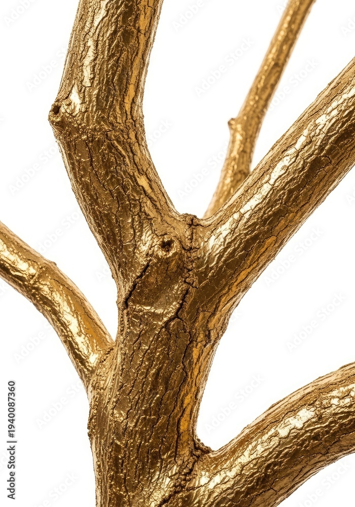 Fototapeta premium Dead tree branch isolated on black background with bare branches and winter sky elements