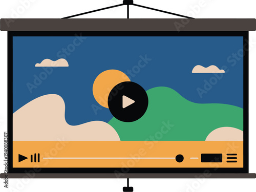 Car on the beach vector illustration with travel and vacation elements