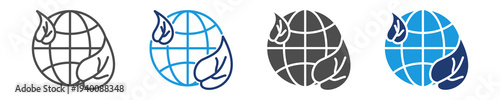 eco friendly icon set multiple style