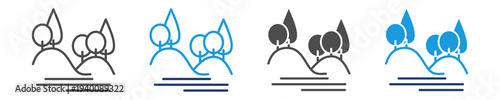 landscape icon set multiple style