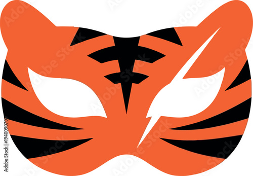 Tiger Mask Vector Illustration for Costume Parties, Festivals, and Kids Events