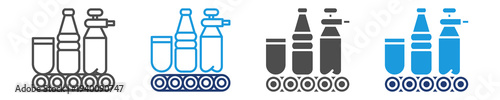 plastic production icon set multiple style