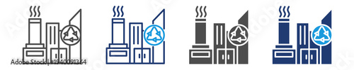 recycling industry icon set multiple style