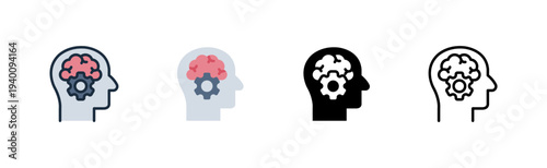 psychiatry icon. brain mind care. mental health. medi various style icon design vector illustration