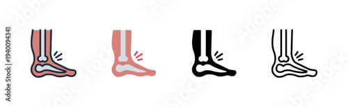 rheumatology icon. Leg joint bone care. Medical hospi various style icon design vector illustration