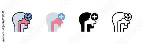 ent icon. ear nose throat care. organ treatment. medi various style icon design vector illustration