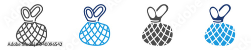 mesh market bag icon set multiple style