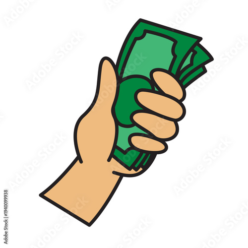 Hands Holding Money.