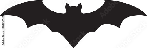 Black silhouette of a bat with outstretched wings white 1