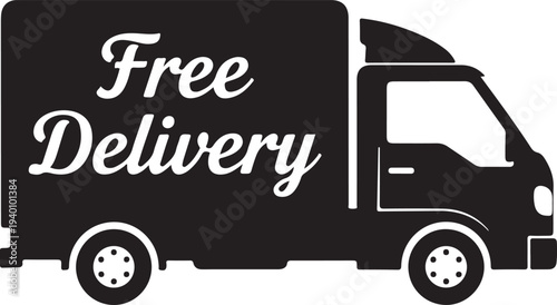 Delivery truck icon. Free delivery. Vector icon isolated on white background.