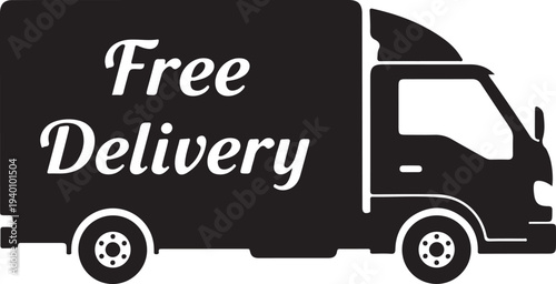 Delivery truck icon. Free delivery. Vector icon isolated on white background.