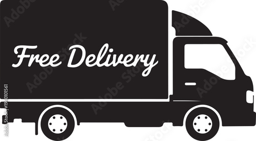 Delivery truck icon. Free delivery. Vector icon isolated on white background.