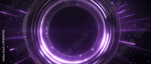 Futuristic black and purple sci-fi tunnel or energy core